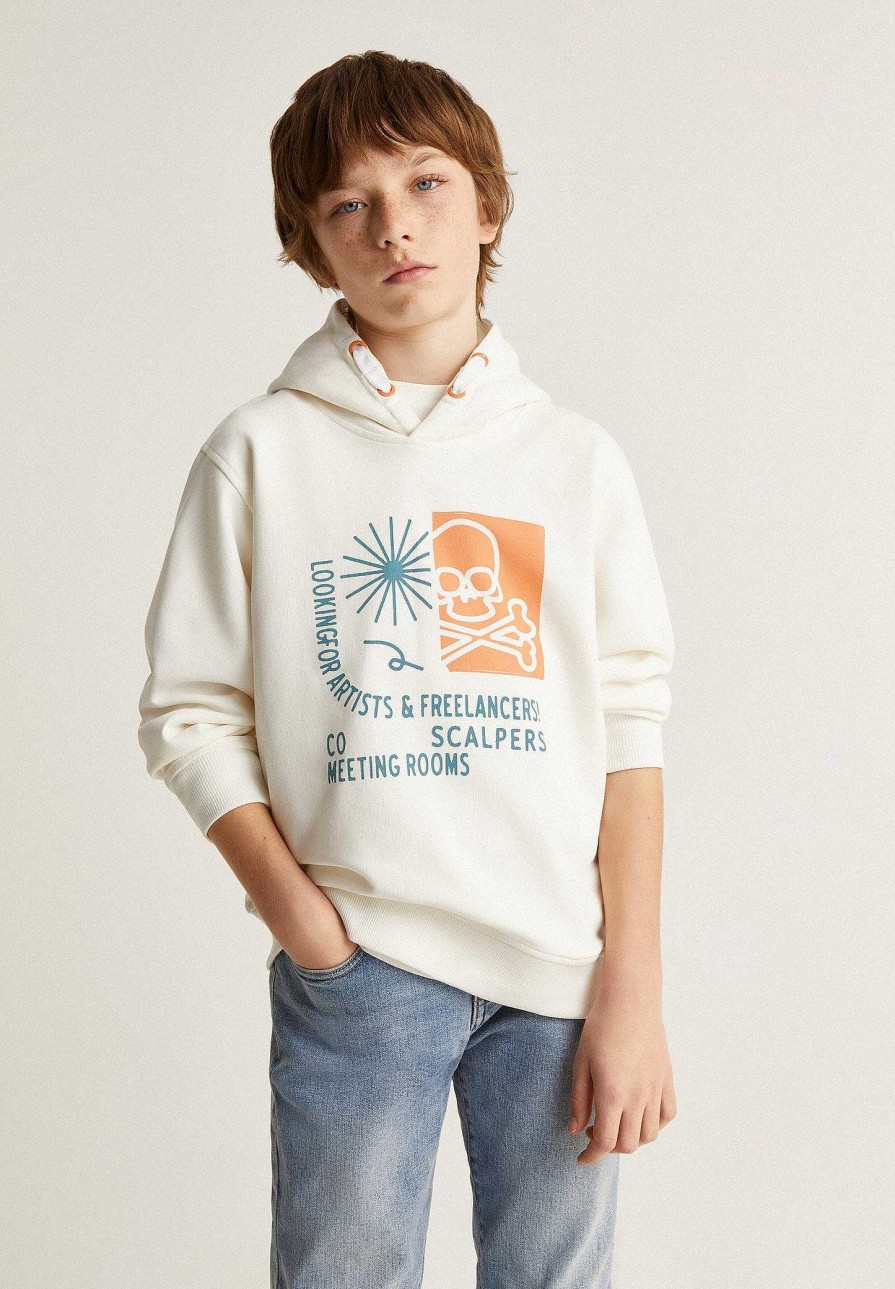 Scalpers Front Print Hooded Sweatshirt | Sweatshirts