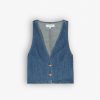 Scalpers Cropped Denim Vest | T-Shirts And Tops