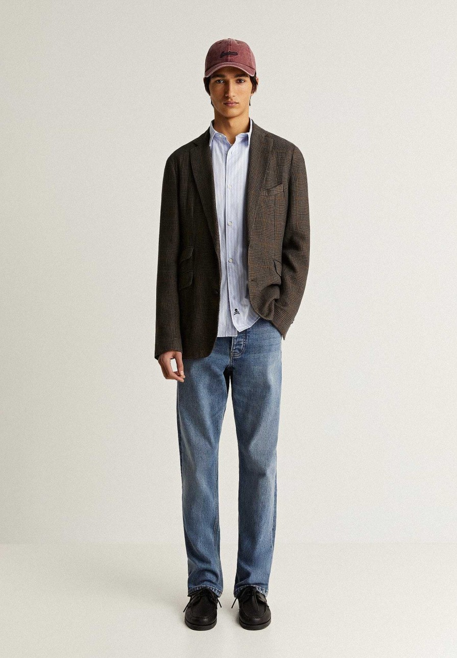 Scalpers Prince Of Wales Linen Blazer | American