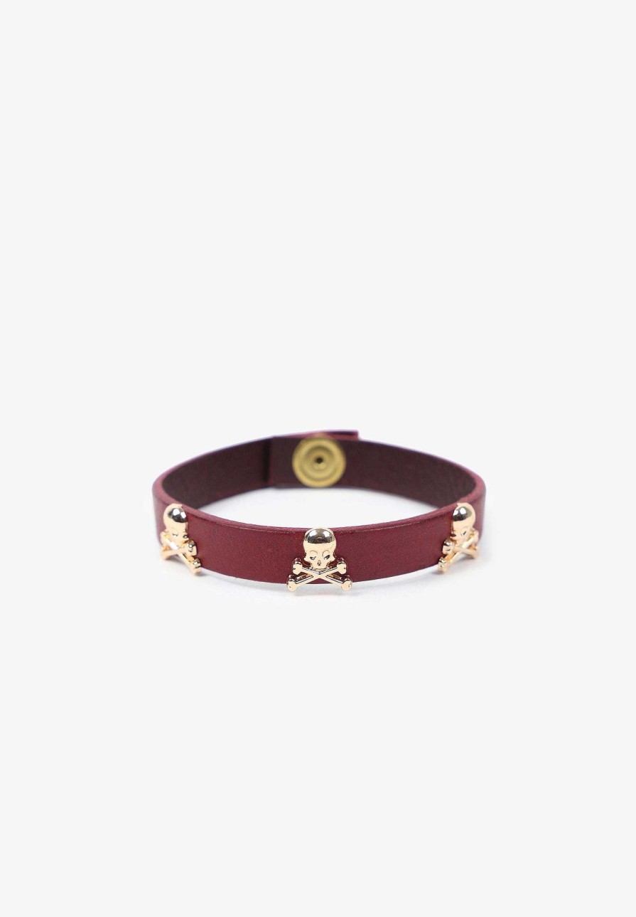 Scalpers Skull Leather Bracelet | Imitation Jewelry