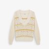 Scalpers Openwork Knitted Sweater V Neckline | Sweaters And Cardigans