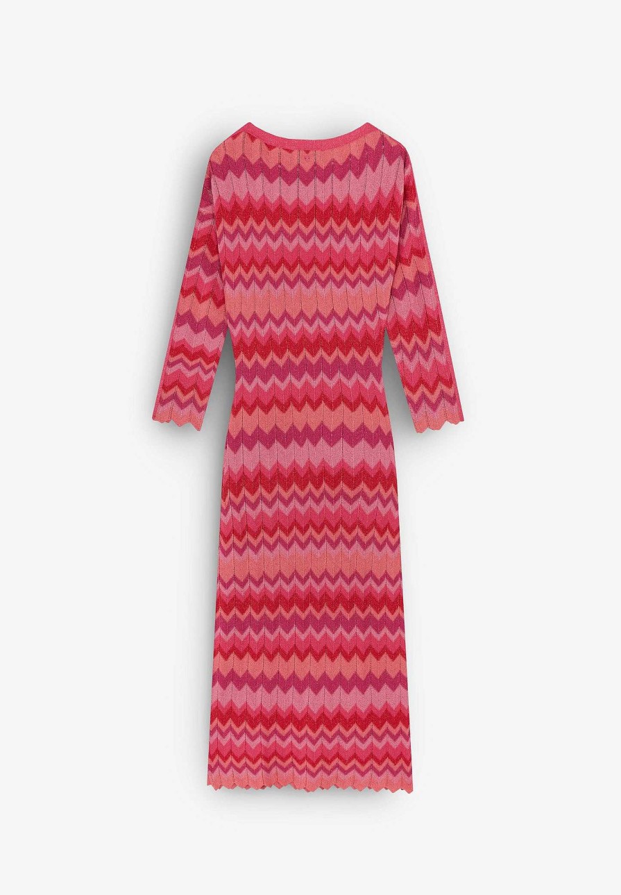 Scalpers Zigzag Lurex Knitted Midi Dress | Dresses