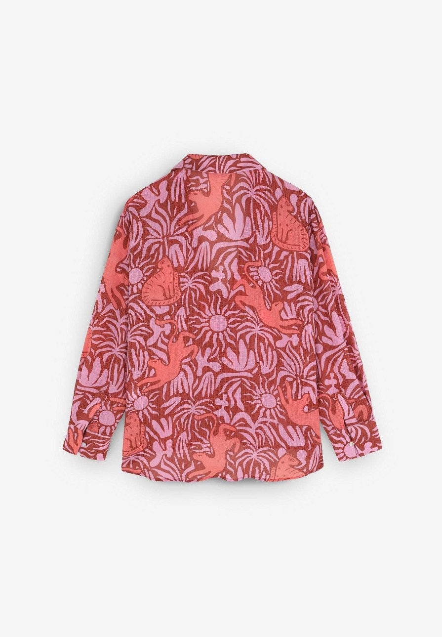 Scalpers Print Shirt With Tie Closure | Shirts