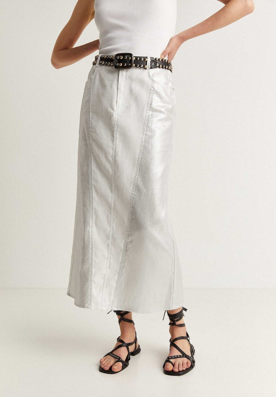 Scalpers Metallic Midi Skirt | Skirts