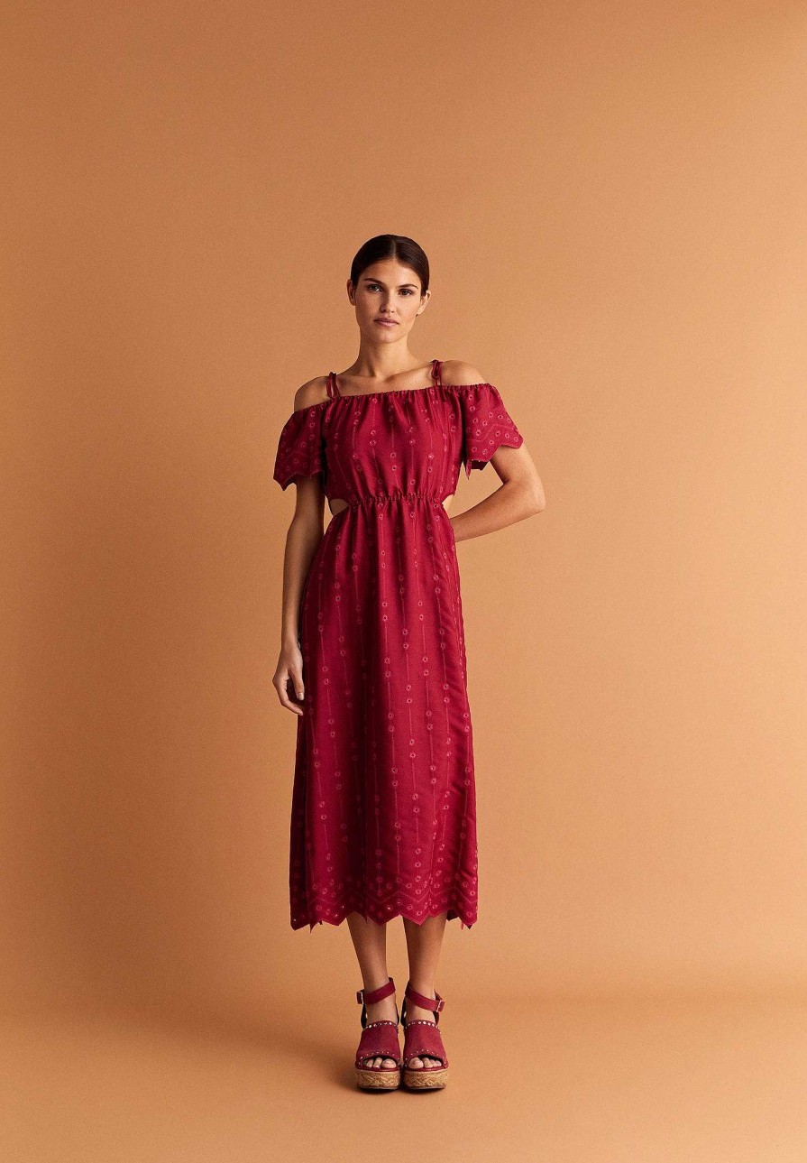 Scalpers Off Shoulder Embroidered Dress | Dresses