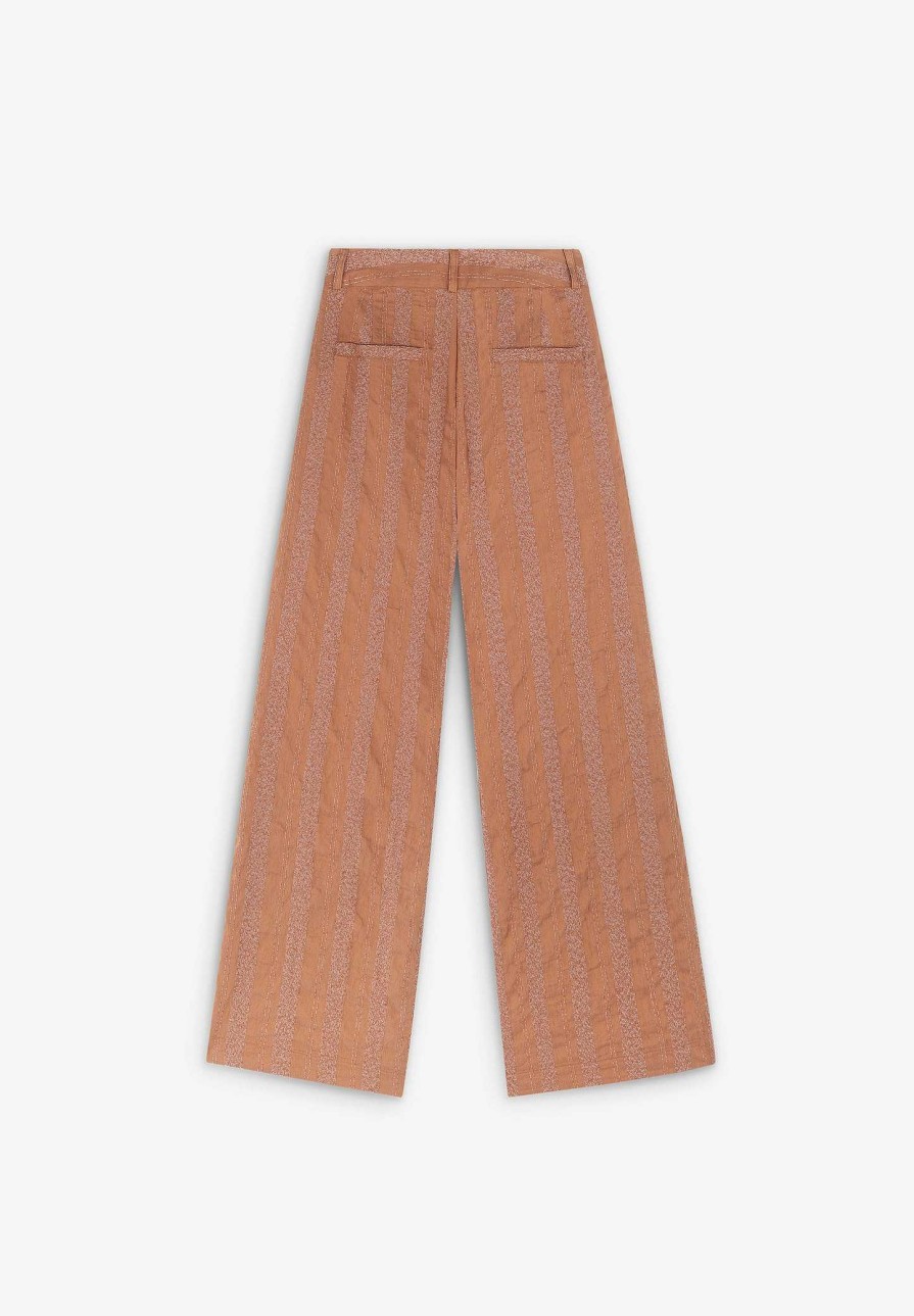 Scalpers Full Length Striped Pants With Pleats | Pants