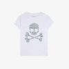 Scalpers Animal Print Glitter Skull T-Shirt | Tshirts