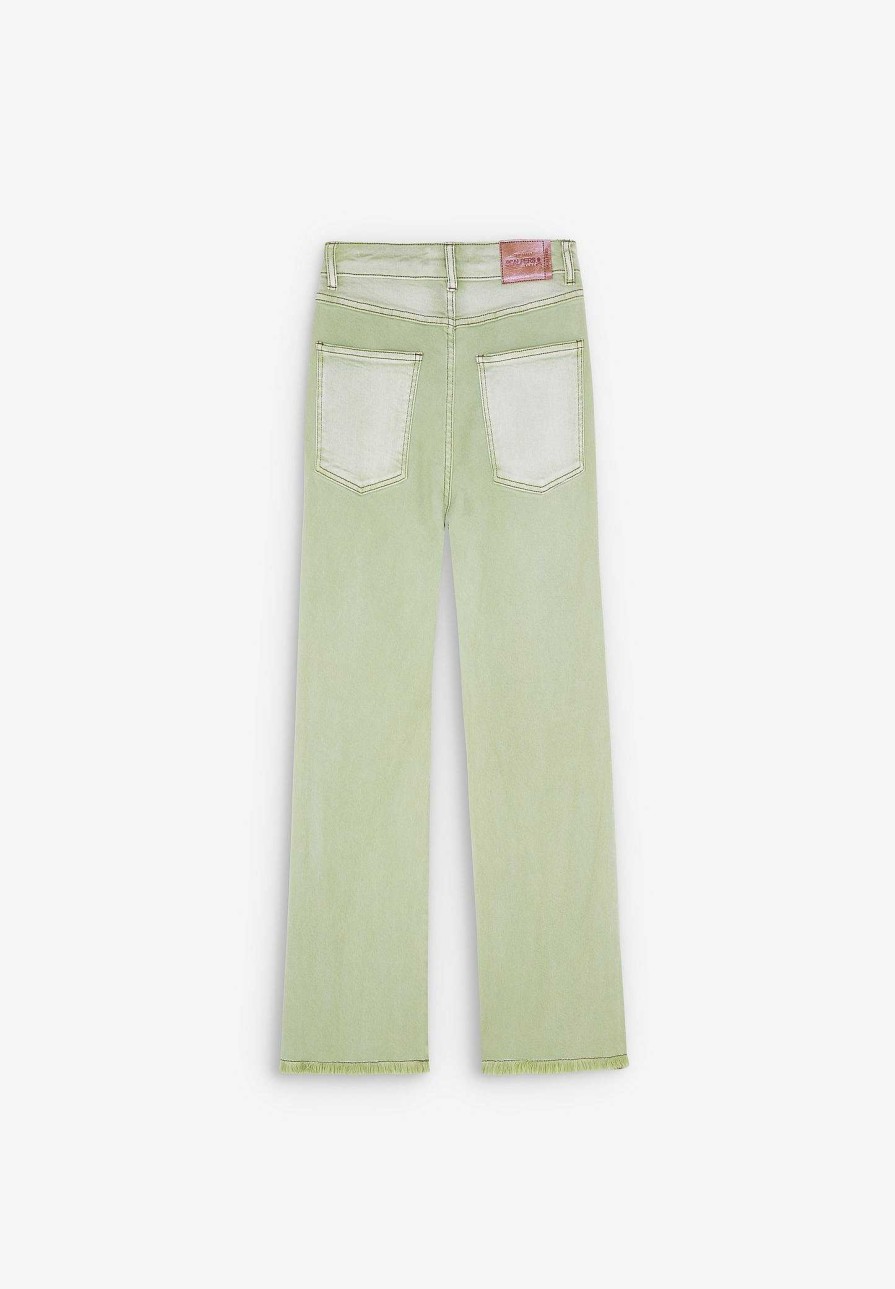 Scalpers Ankle Flare Jeans With Fringe Details | Jeans