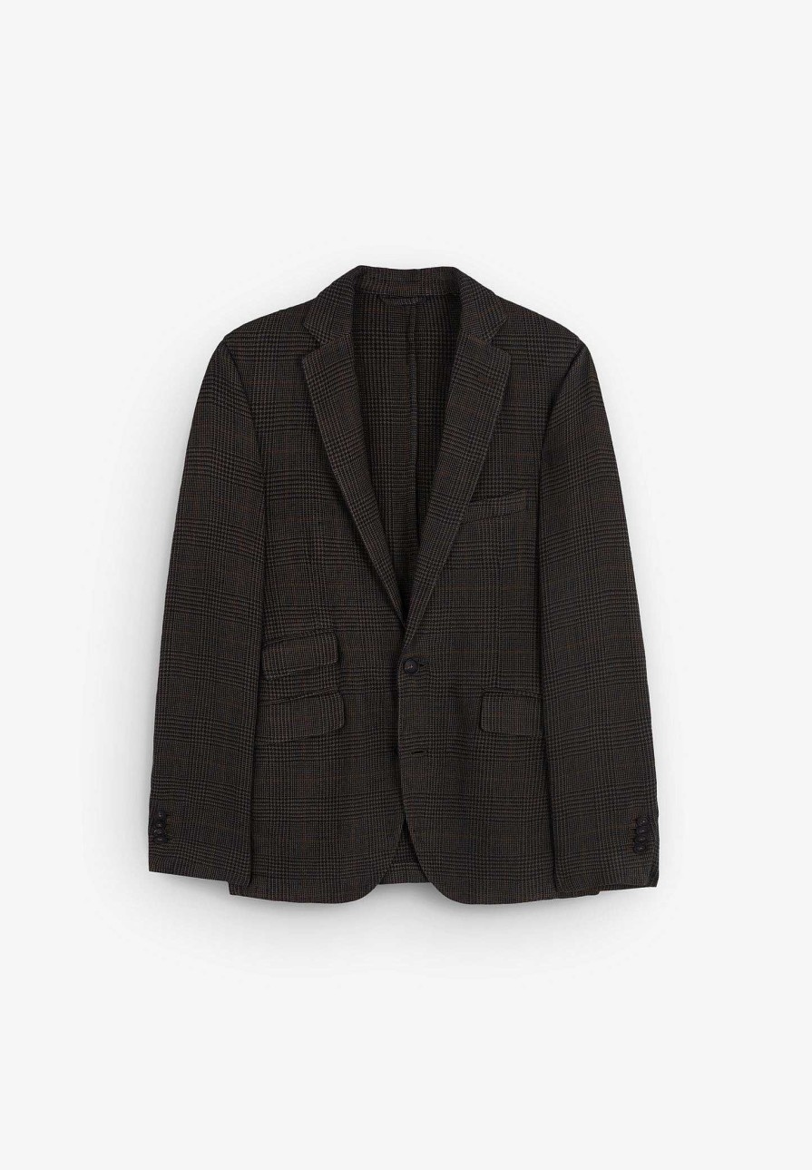 Scalpers Prince Of Wales Linen Blazer | American