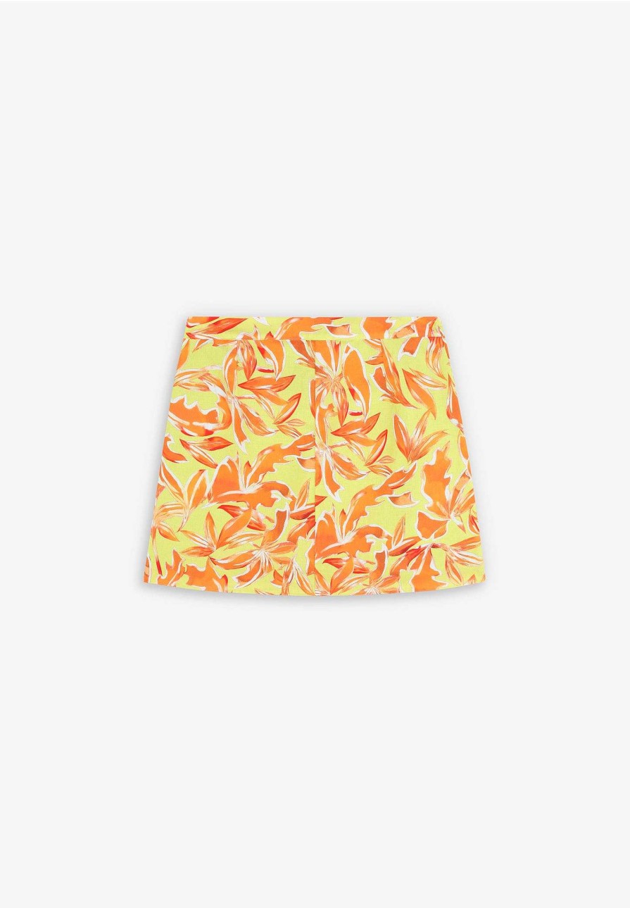 Scalpers Tropical Linen Mini Skirt | Skirts