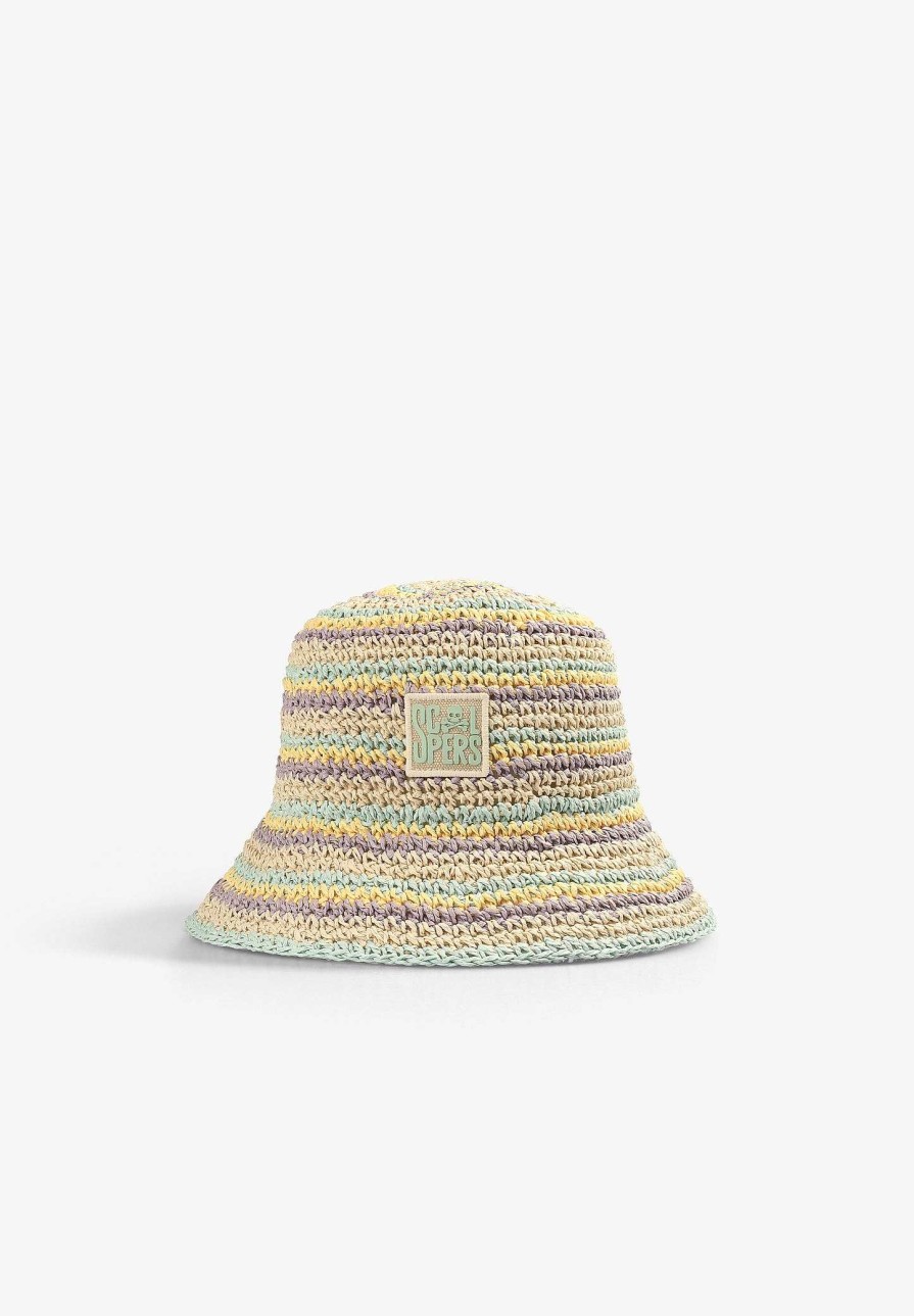 Scalpers Striped Crochet Bucket Hat | Accessories