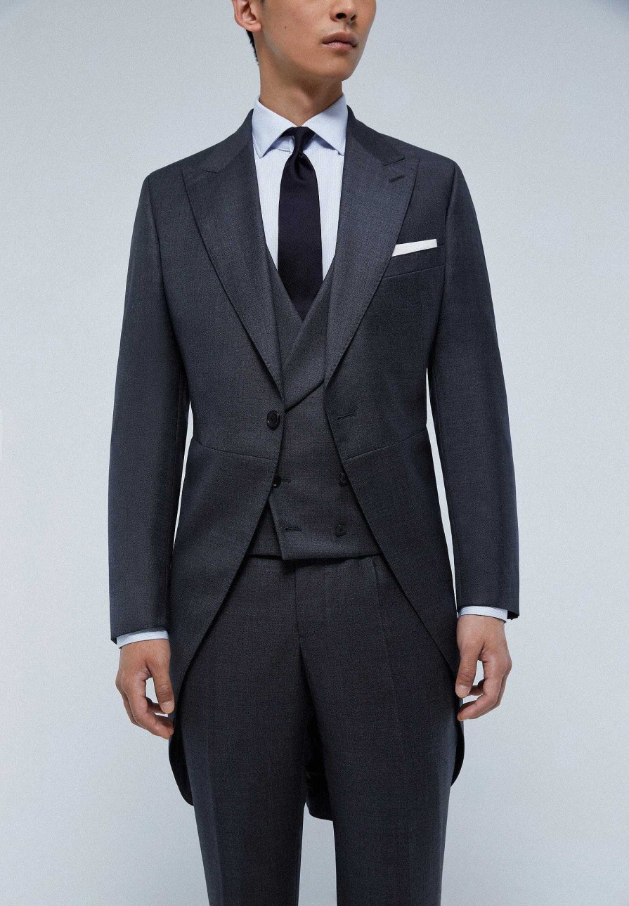 Scalpers Gray Wool Three Piece Jacket | Suits