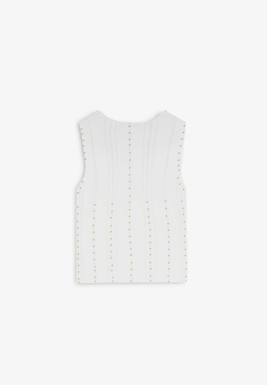 Scalpers Knitted Top With Studs Detail | T-Shirts And Tops