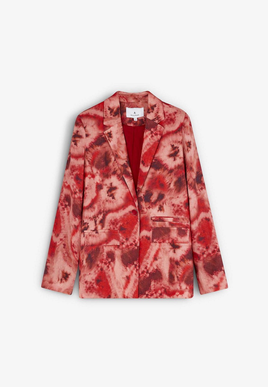 Scalpers Tie Dye Linen Blazer | Blazers And Vests