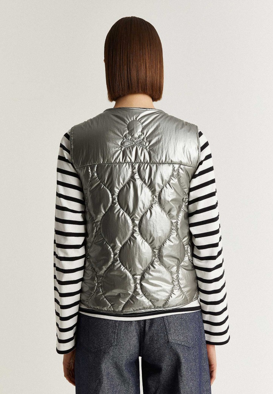 Scalpers Round Neck Padded Vest | Jackets And Trench