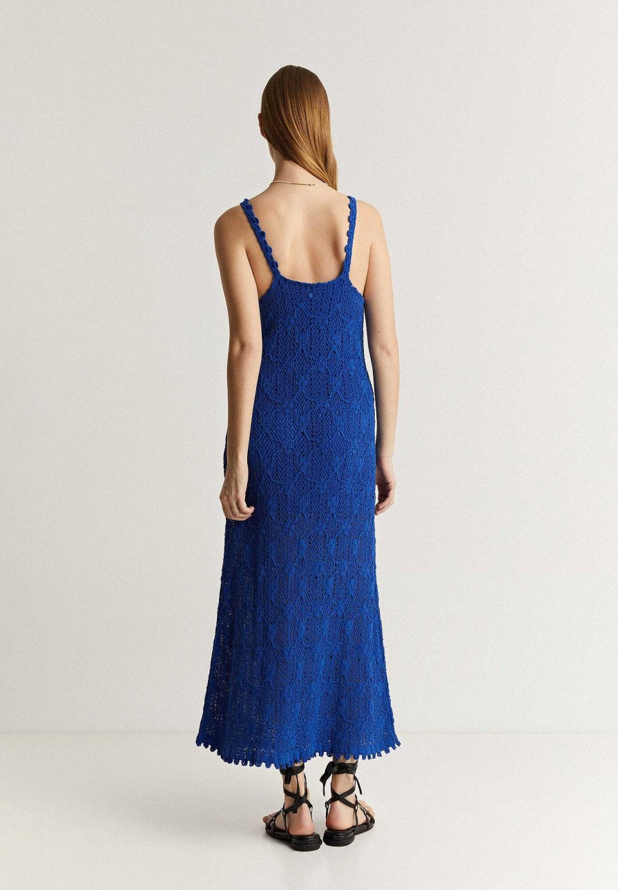 Scalpers Midi Crochet Dress With Straps | Dresses