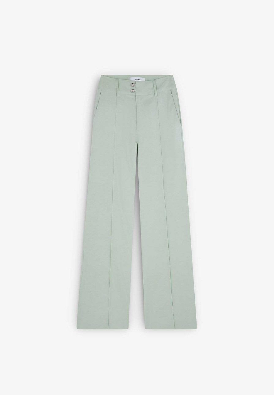 Scalpers Wide Leg Pants With Buttons | Pants