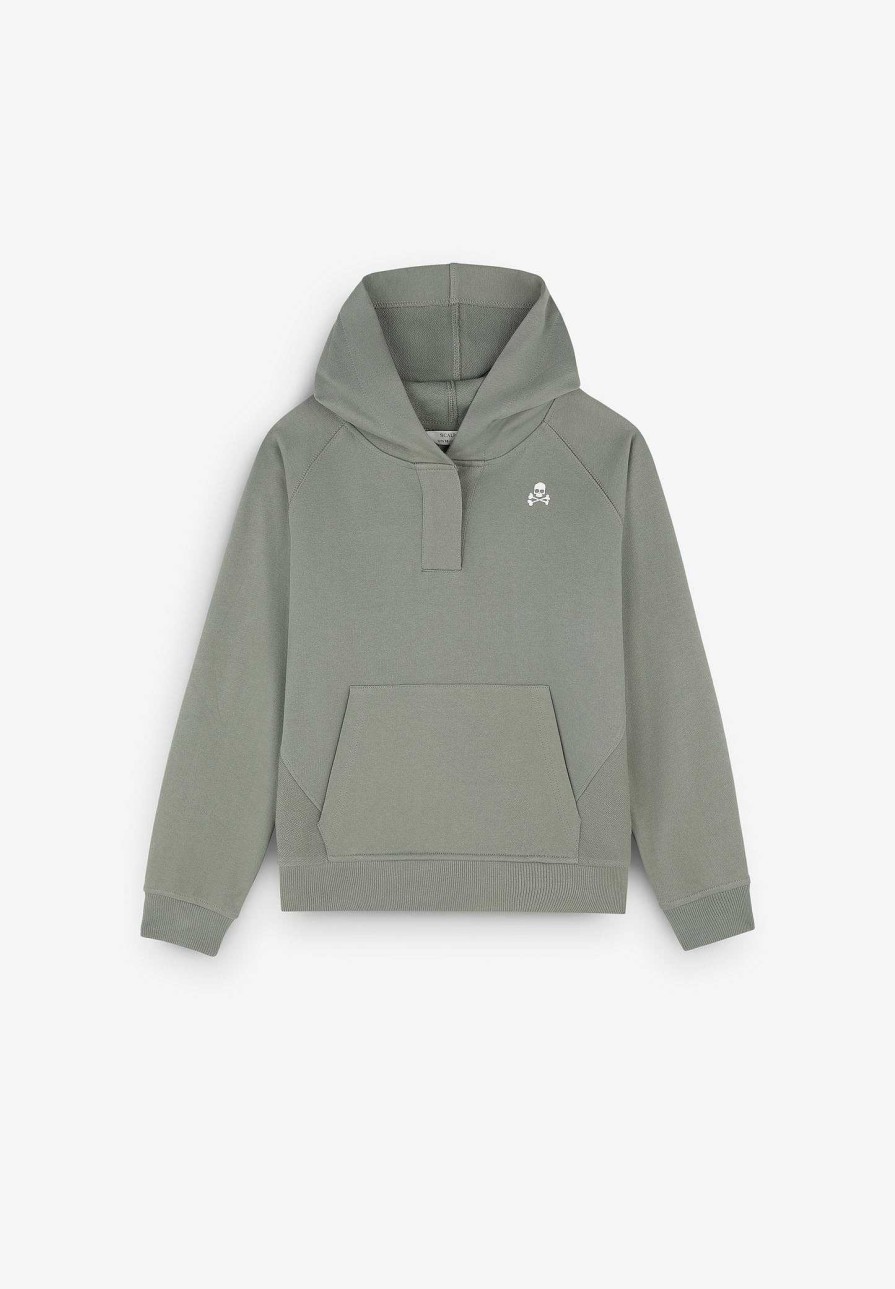 Scalpers Hooded Sweatshirt With Neck Detail | Sweatshirts