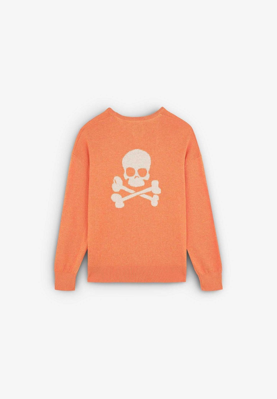 Scalpers Lurex Back Contrast Skull Sweater | Spot