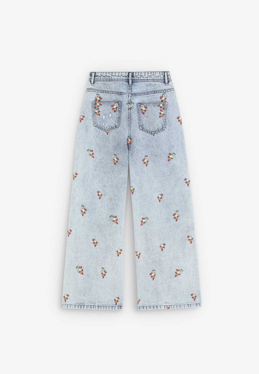 Scalpers Flowers Emb Denim | Jeans