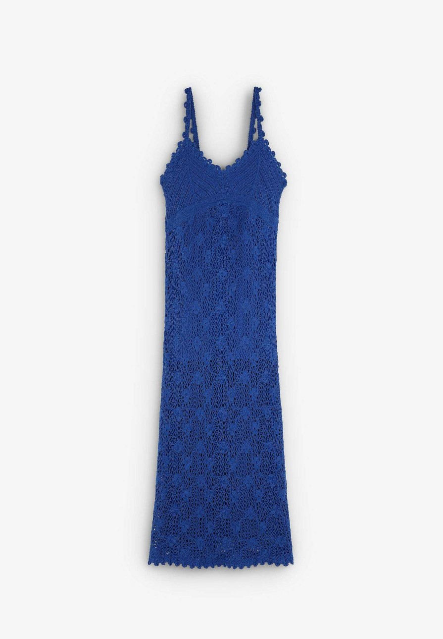 Scalpers Midi Crochet Dress With Straps | Dresses