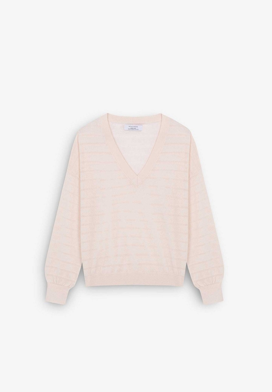 Scalpers Semi-Transparent Striped Sweater | Sweaters And Cardigans