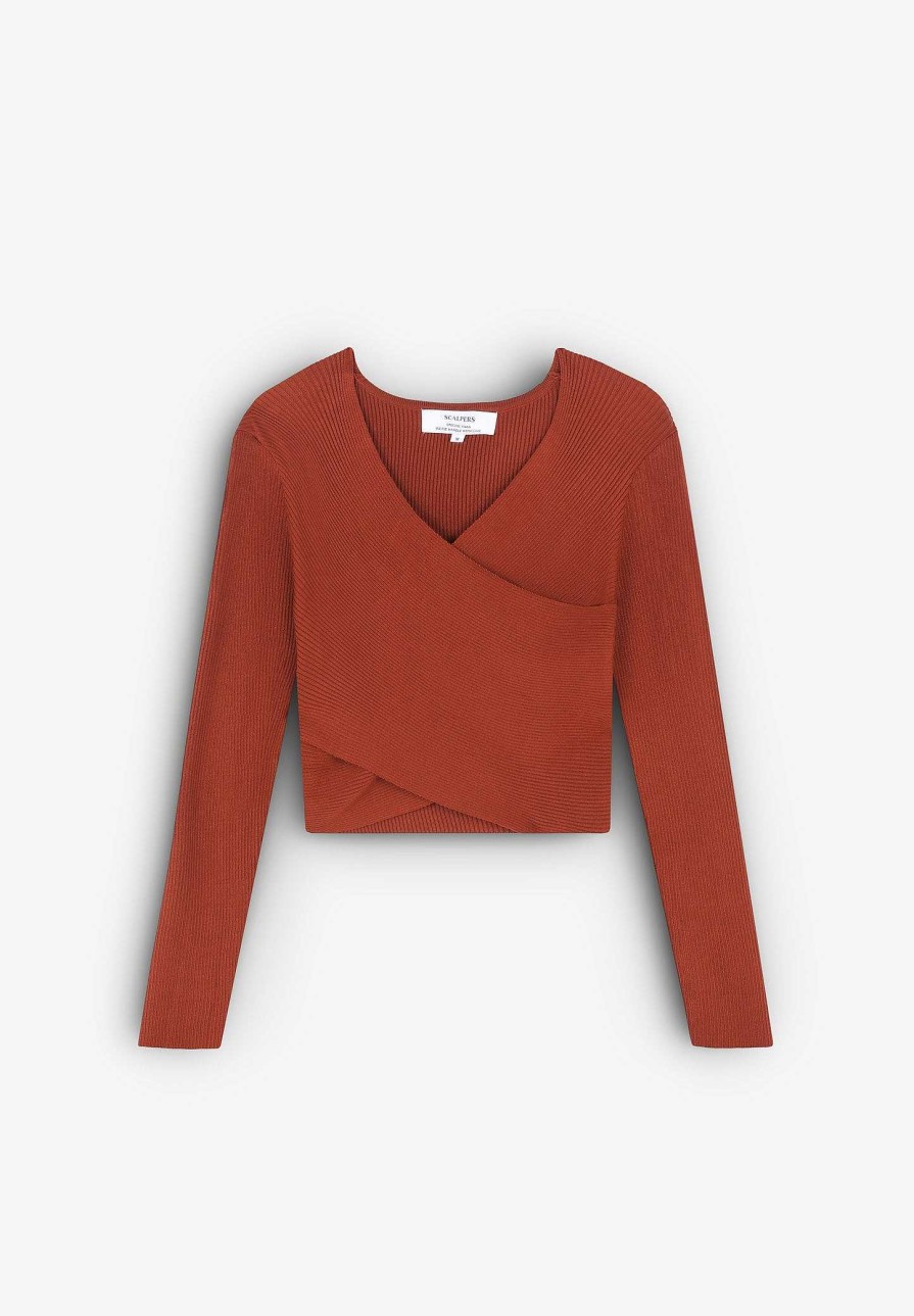 Scalpers Ribbed Knit Cropped Top | Sweaters And Cardigans