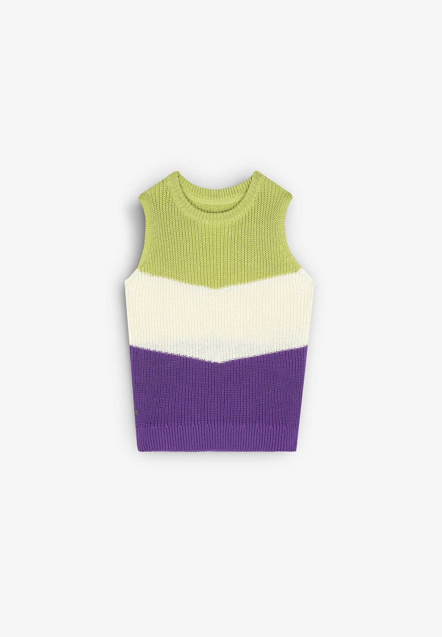 Scalpers Tricolor Knitted Vest | Spot