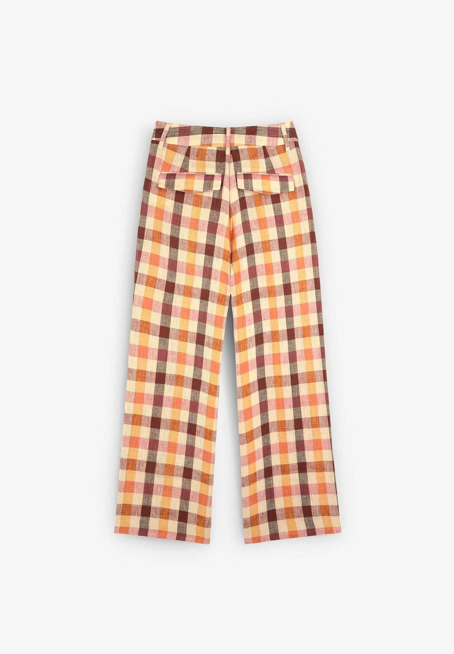 Scalpers Checked Linen Vichy Pants | Pants