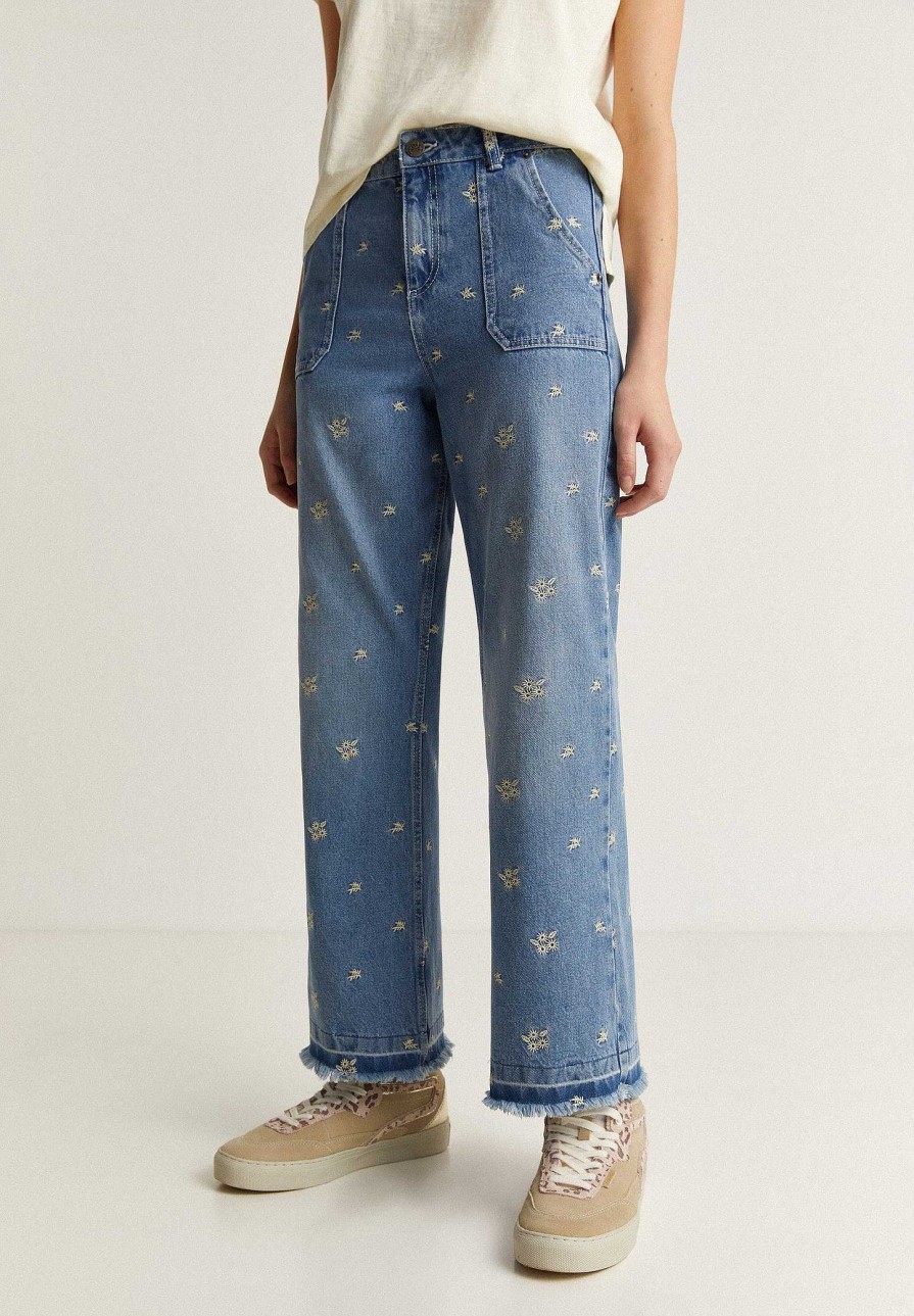 Scalpers Embroidered Details Jeans | Pants And Overalls