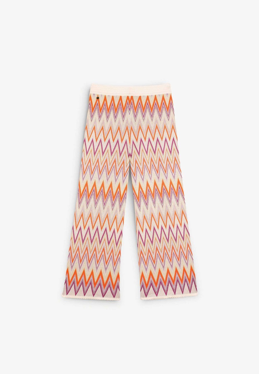 Scalpers Zigzag Knitted Pants With Low Detail | Pants And Overalls