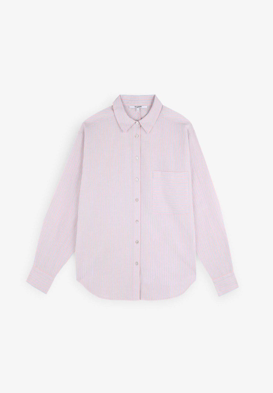 Scalpers Combined Striped Linen Shirt | Shirts