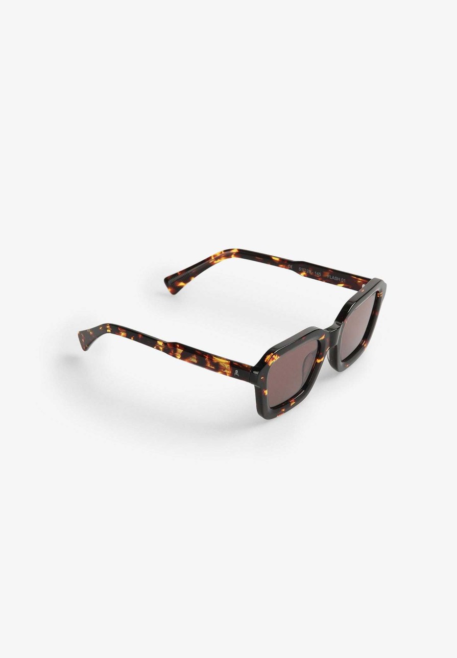 Scalpers Tortoiseshell Effect Paste Square Sunglasses | Glasses