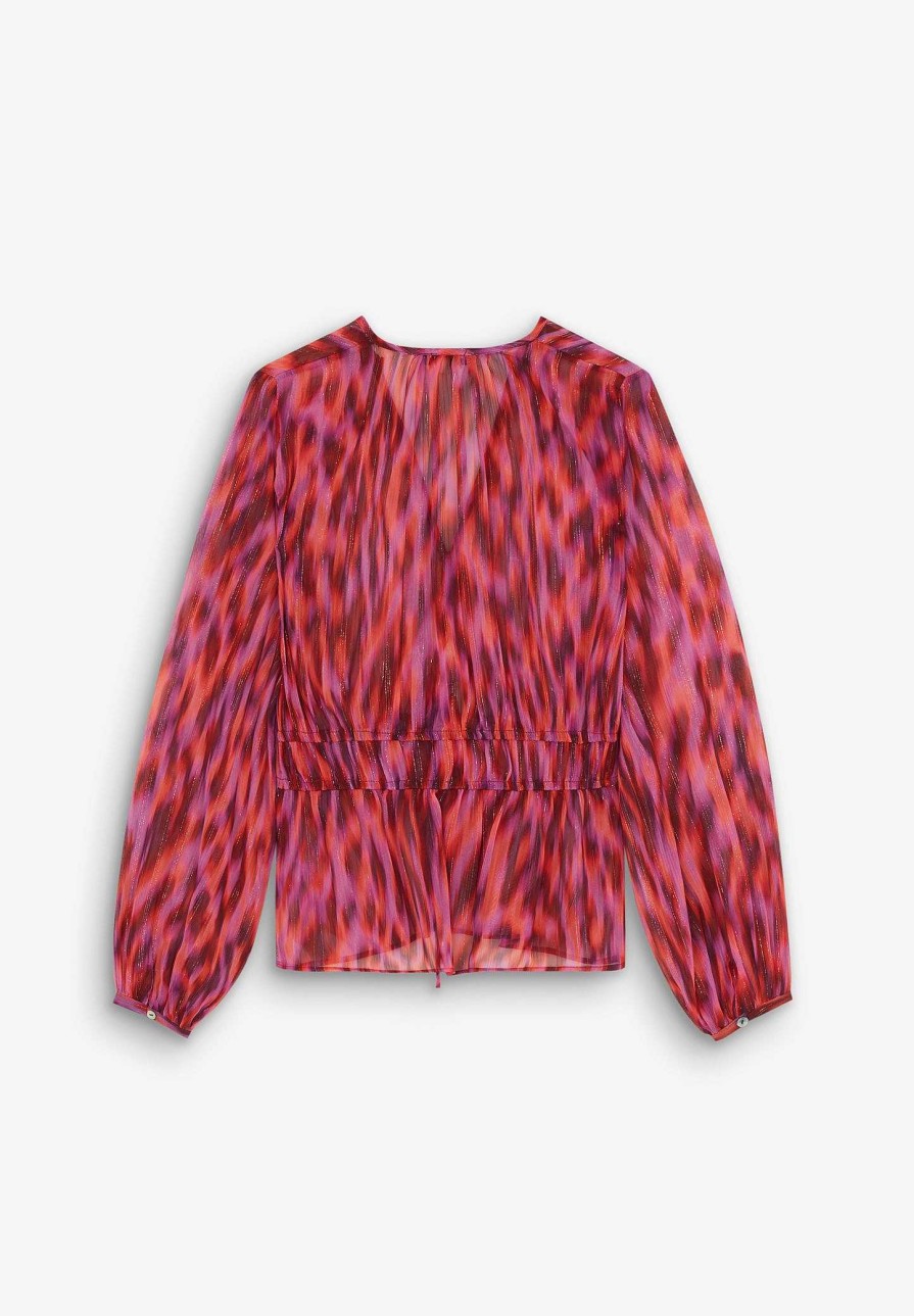 Scalpers Lurex Printed Blouse | Shirts