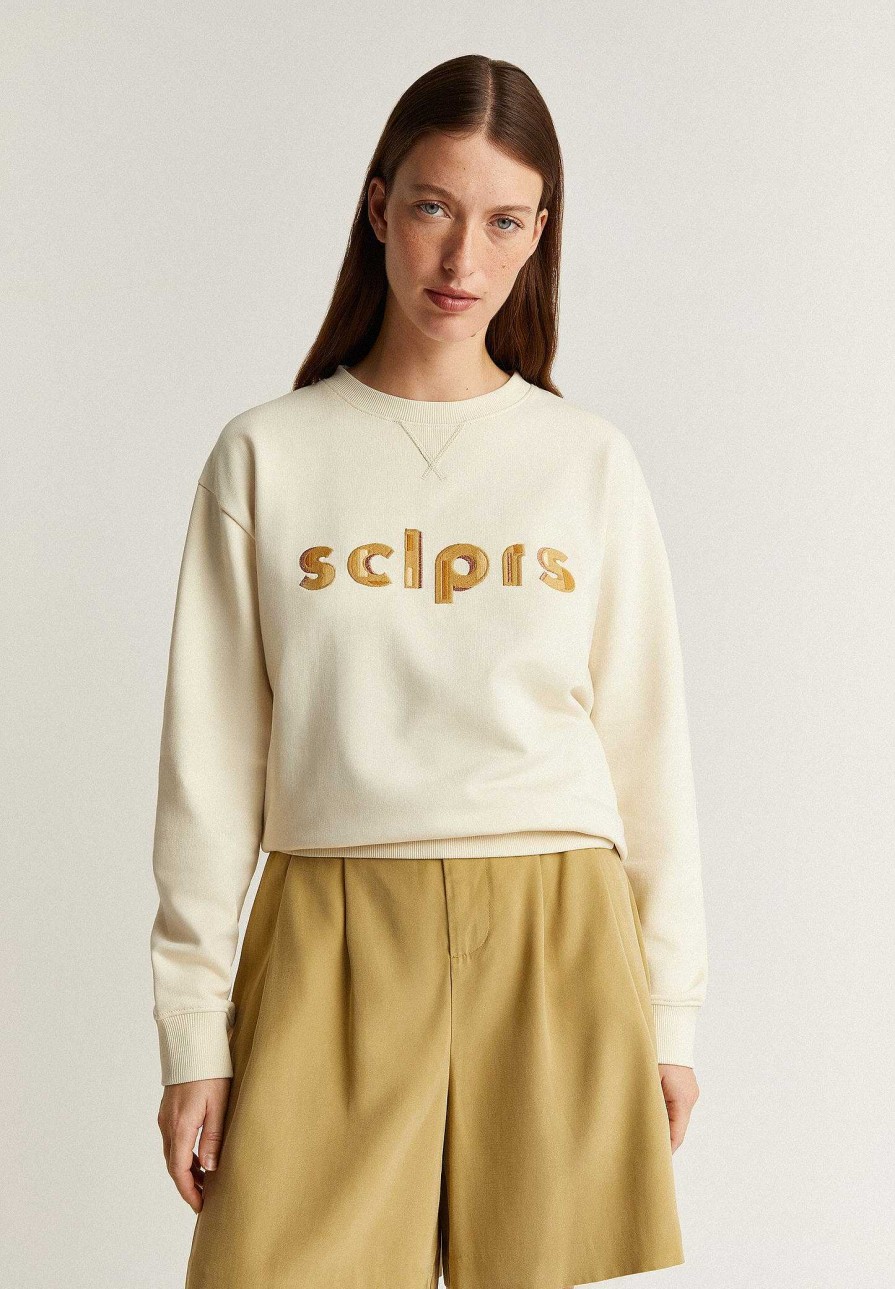 Scalpers Lurex Embroidered Logo Sweatshirt | Sweatshirts