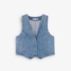 Scalpers Textured Denim Vest | Blazers And Vests